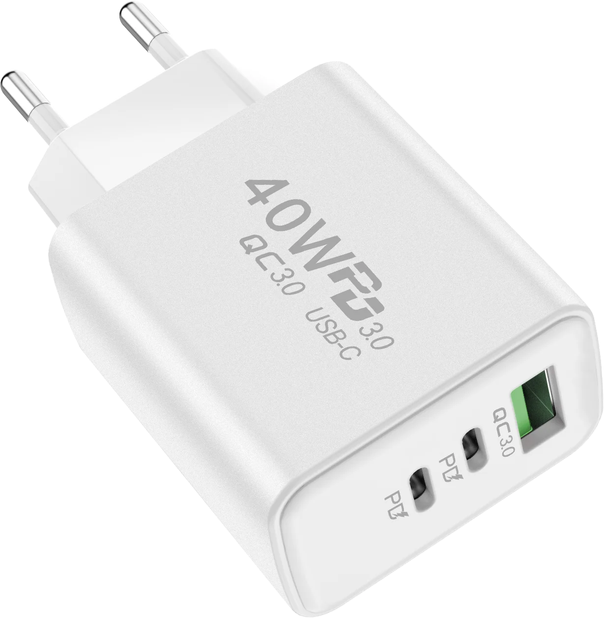 USB C Charger 40W Mobile Phone Type-C PD Fast Charging High Speed Quick Charge 3.0 Wall Adapter Multiple Ports for iPhone Xiaomi