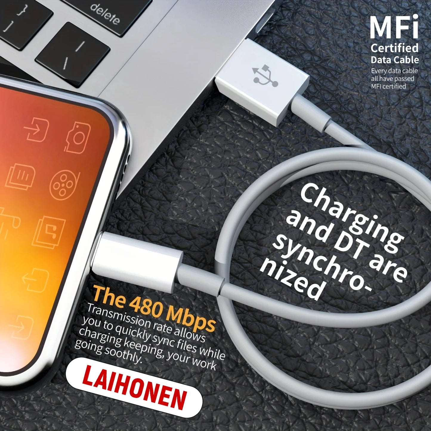 Original Quality USB Charger Cable for iPhone 14 8 7 6S Plus 13 12 Pro XS Max XR SE Fast Charging Cord Data Sync Line 1m 2m 3m