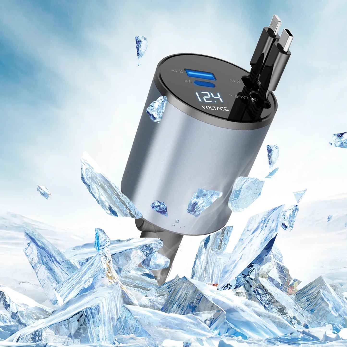 2024 Upgraded 120W Phone Charger, Dual USB Ports, Compatible with iPhone & Android, Safe and Convenient Car Accessory