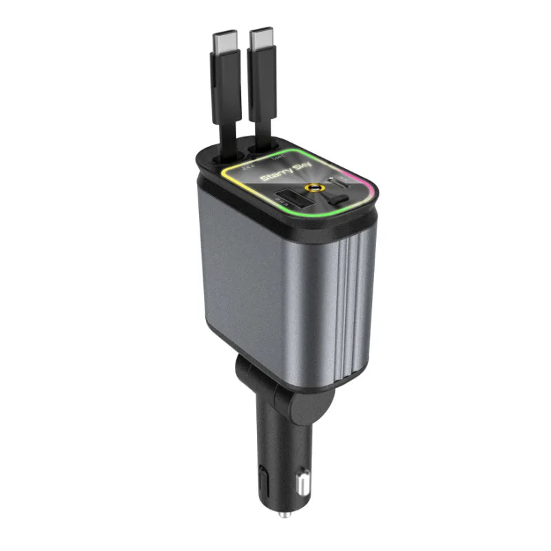 CTX Custom 4 in 1 Retractable Car Charger LED Starlight Headliner PD Fast Type C