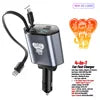 Retractable Car Charger 66W 4 in 1 Fast Charge Car Phone Charger Retractable Cable 2 USB Ports Car Charger Adapter for iPhone 15