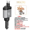 4 in 1 100CM 70cm LCD Retractable Car Charger Fast USB C 120W Dual USB PortsVoltage Display Car Charger for iPhone 16 Galaxy S23