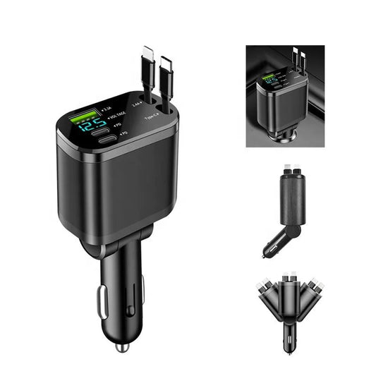 Car Charger 5 Port 65W 12 24V Output TYPE C Car Adapters with QC 3.0 Function