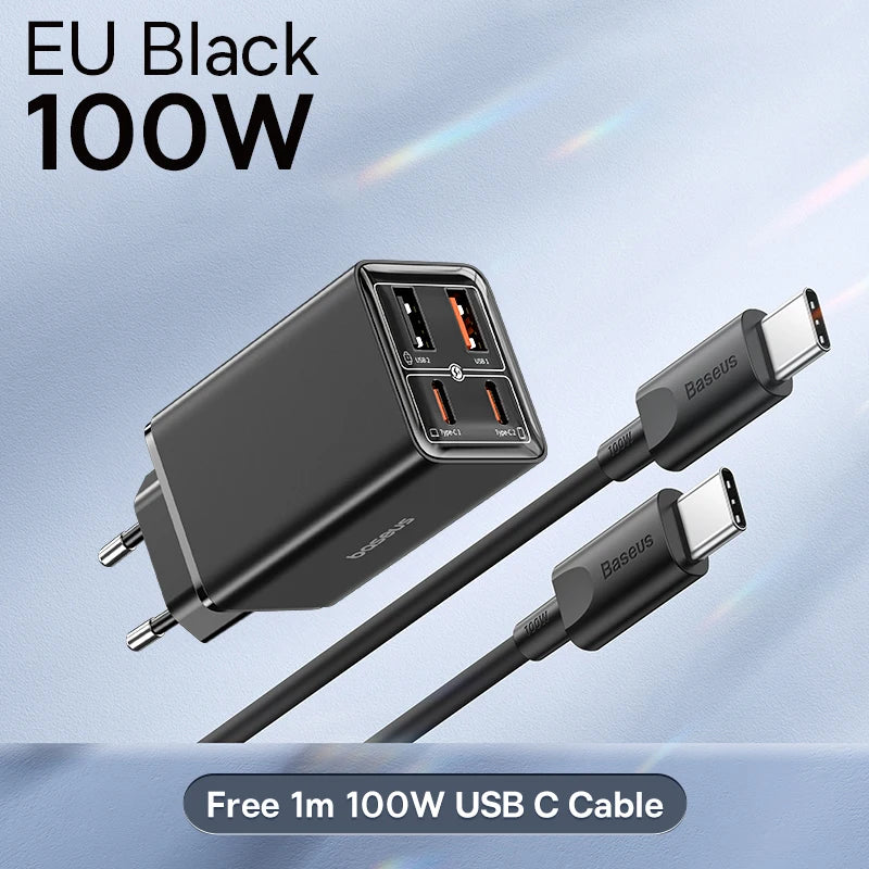 【New Sale】Baseus 65W USB C Charger GaN Charger Support QC PD Charge Portable Fast Charger For iPhone 17 16 15 Laptop Charger