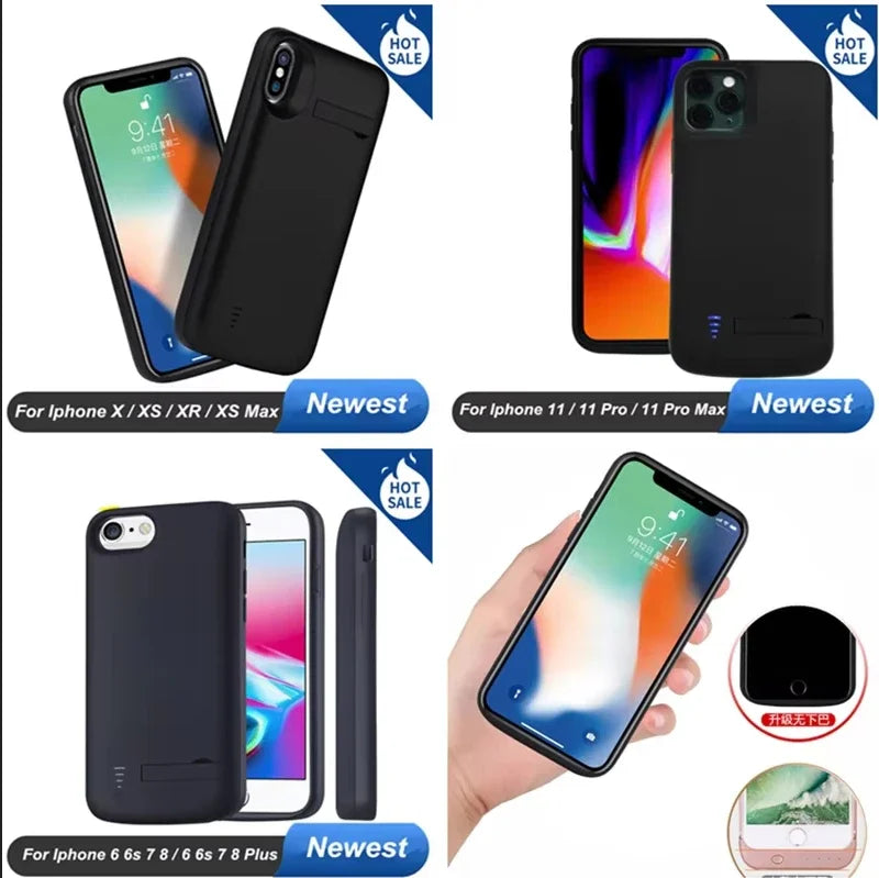 10000Mah Battery Case For iphone 16 Plus 17 Air 15 14 13 Mini 12 11 Pro Max X XS XR XS 6 6S 7 8 Battery Charger Case Power Bank