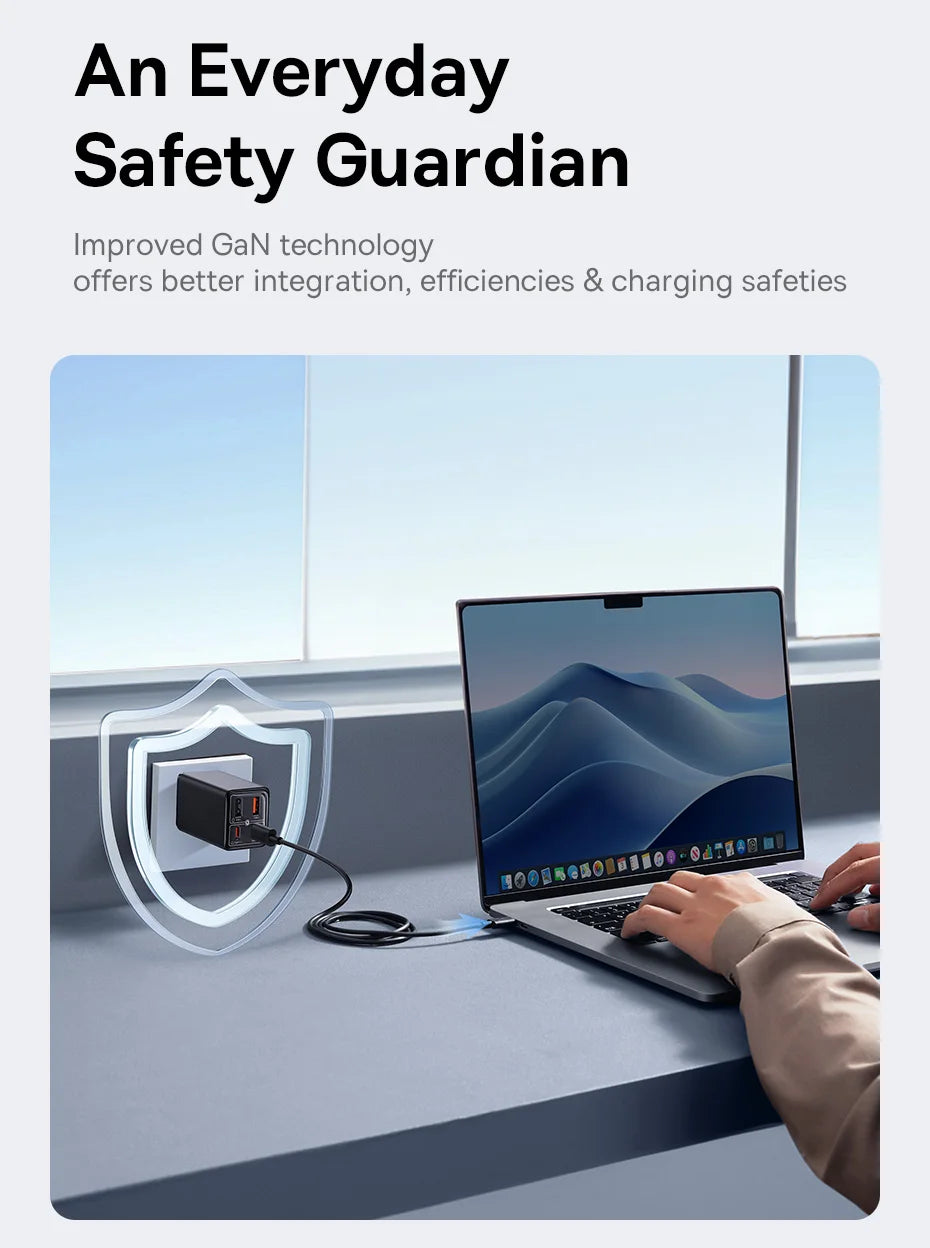 【New Sale】Baseus 65W USB C Charger GaN Charger Support QC PD Charge Portable Fast Charger For iPhone 17 16 15 Laptop Charger