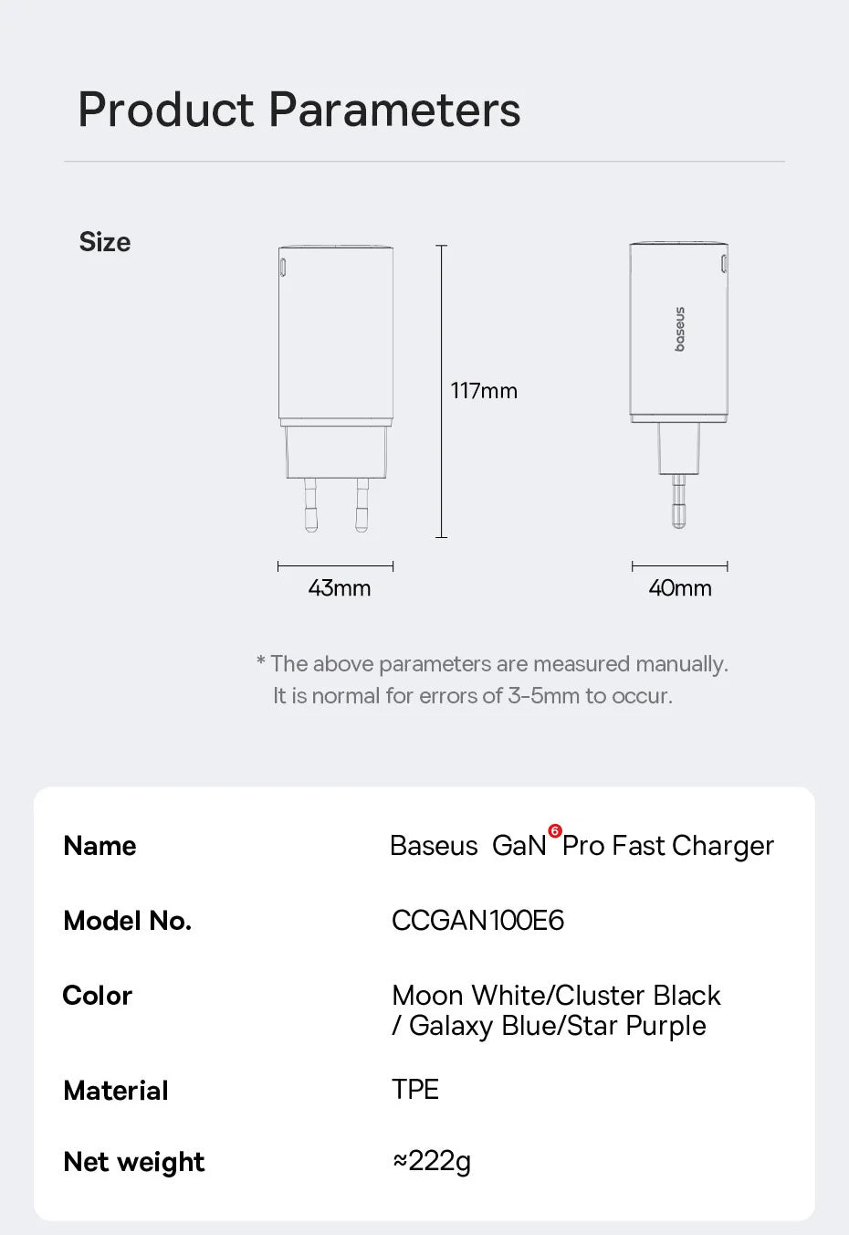【New Sale】Baseus 65W USB C Charger GaN Charger Support QC PD Charge Portable Fast Charger For iPhone 17 16 15 Laptop Charger