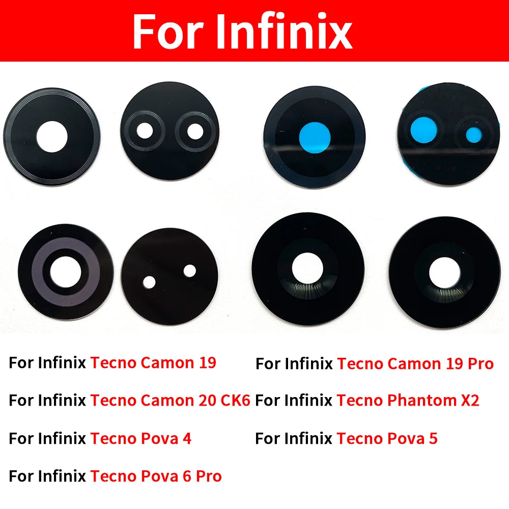 Suitable Camera Glass For Infinix Camon 19 Pro 20 CK6 Phantom X2 Pova 4 5 6 Pro Rear Back Camera glass Lens With Glue