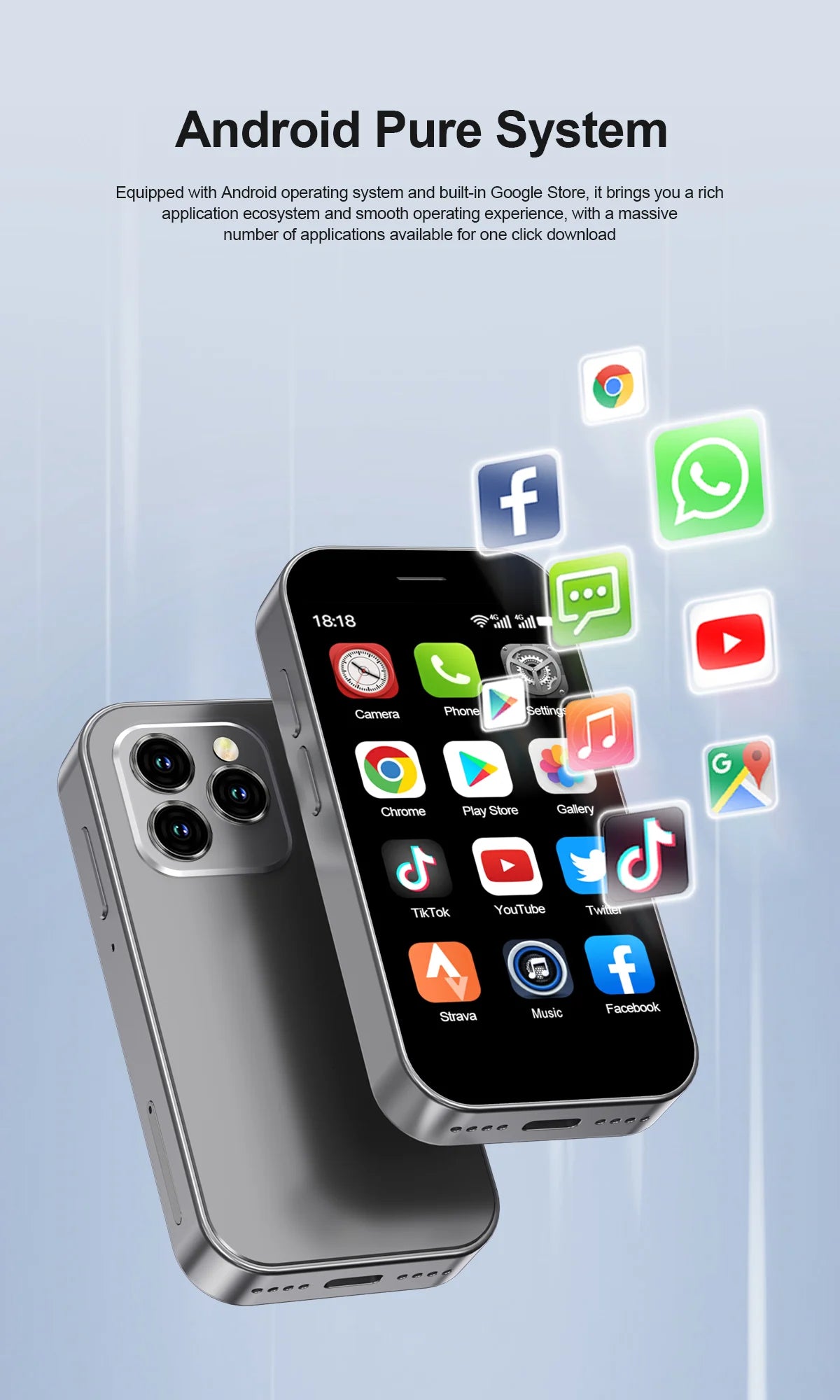 2024 New SERVO KING8000 Mini Smartphone Android 4G LTE Global GPS 3" Display 5MP Camera WIFI Small Mobile Phones 2000mAh Battery