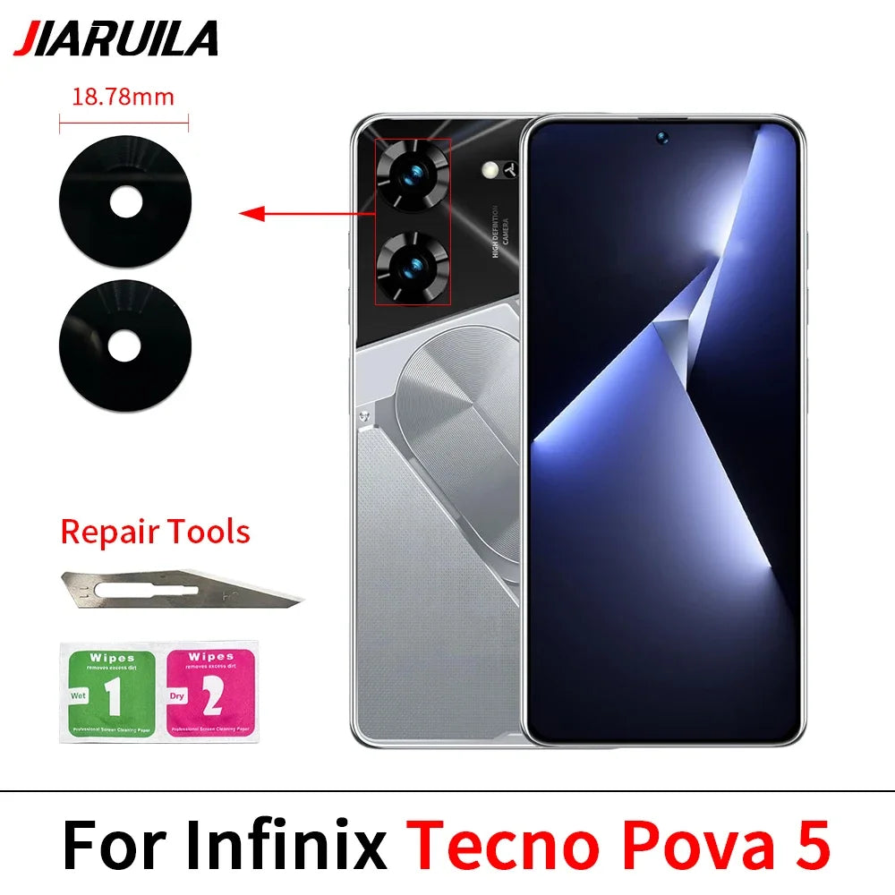 Suitable Camera Glass For Infinix Camon 19 Pro 20 CK6 Phantom X2 Pova 4 5 6 Pro Rear Back Camera glass Lens With Glue