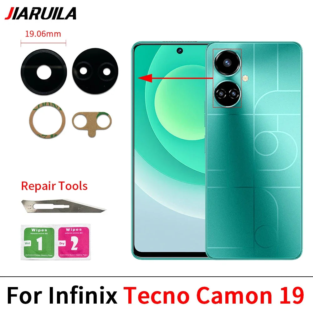 Suitable Camera Glass For Infinix Camon 19 Pro 20 CK6 Phantom X2 Pova 4 5 6 Pro Rear Back Camera glass Lens With Glue