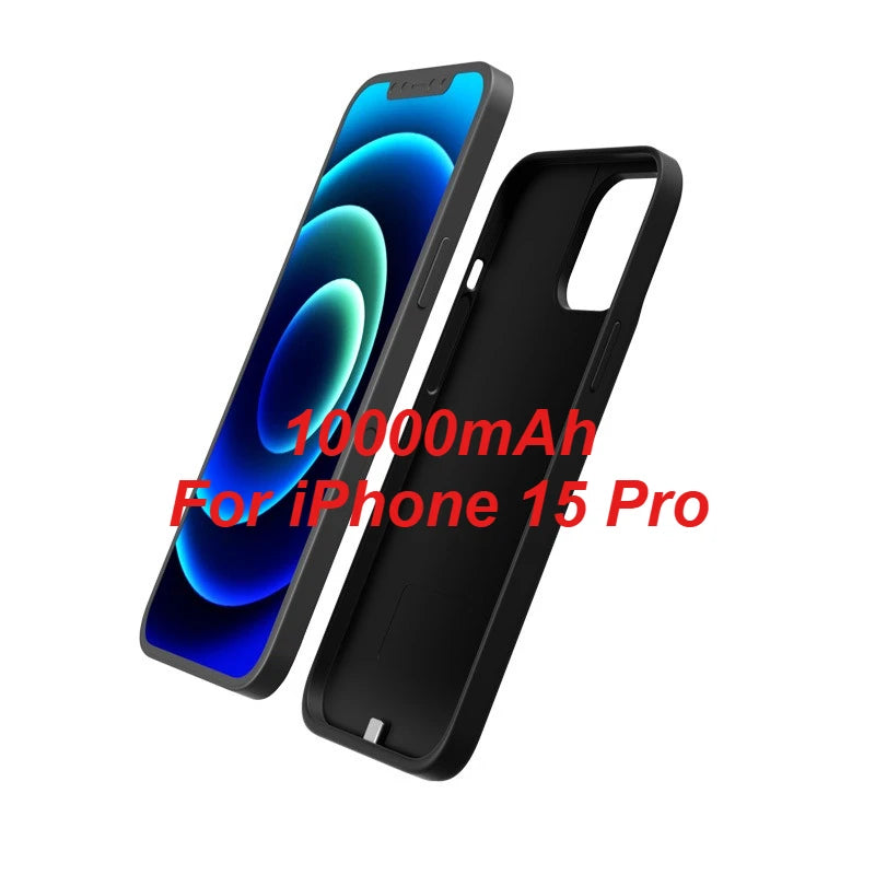 10000mAh Smart Battery Case for iPhone 16 15 14 Pro Max Portable Power Bank Charging Charger Cover for iPhone 16 15 14 Plus