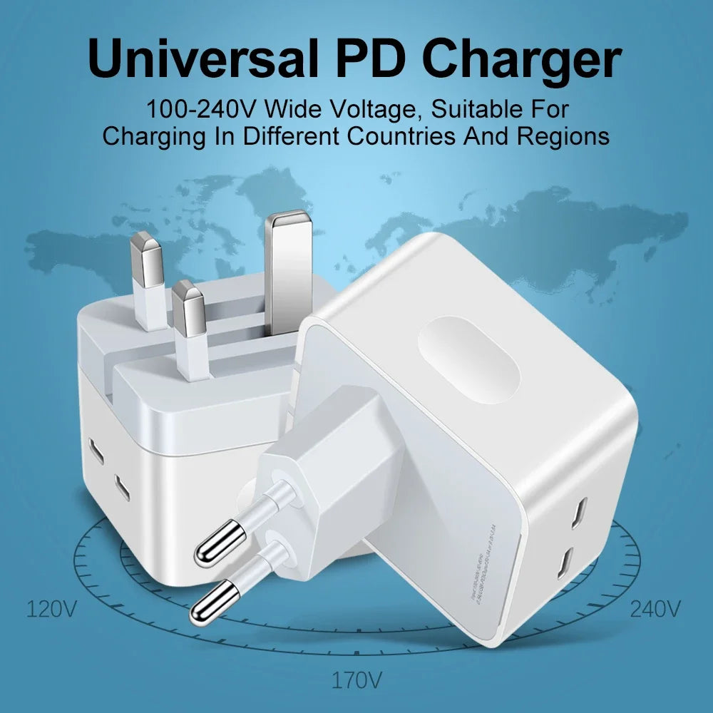 40W PD3.0 USB Type C Charger Phone Charger for iPhone 15 14 13 Xiaomi Huawei Smartphones High-Speed USB-C Fast Charging Adapter