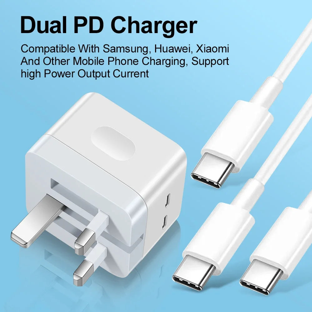 40W PD3.0 USB Type C Charger Phone Charger for iPhone 15 14 13 Xiaomi Huawei Smartphones High-Speed USB-C Fast Charging Adapter