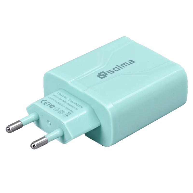 3-Port USB Charger Wall Charger, Multi USB Power Adapter for iPhone, Android Phones, Mobile Phones, Cameras and MP3