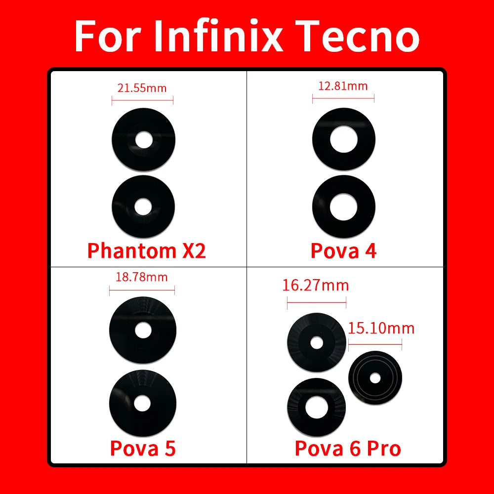 Suitable Camera Glass For Infinix Camon 19 Pro 20 CK6 Phantom X2 Pova 4 5 6 Pro Rear Back Camera glass Lens With Glue
