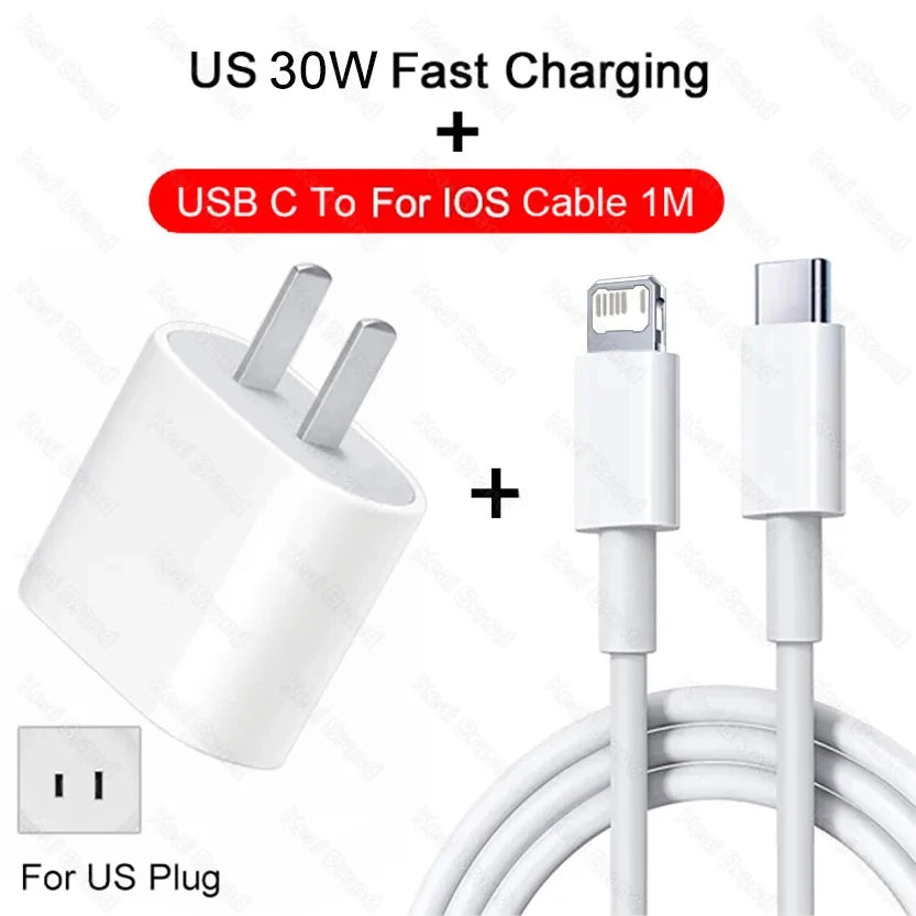 PD 30W USB C Fast Charging For iPhone 13 12 11 14 Pro Max 7 8 Plus Mini XS XR X Quick Charge USB Type C Cable For iPhone Charger