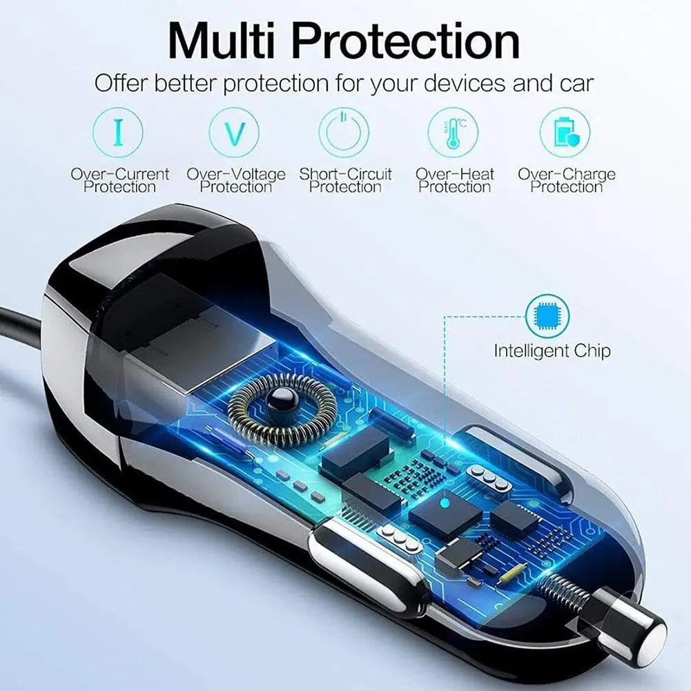 Car Charger USB Quick Charger 3.0 Auto Charger Mobile Phone Micro Type C Fast Cable For Huawei For IPhone Android Chargers Tools