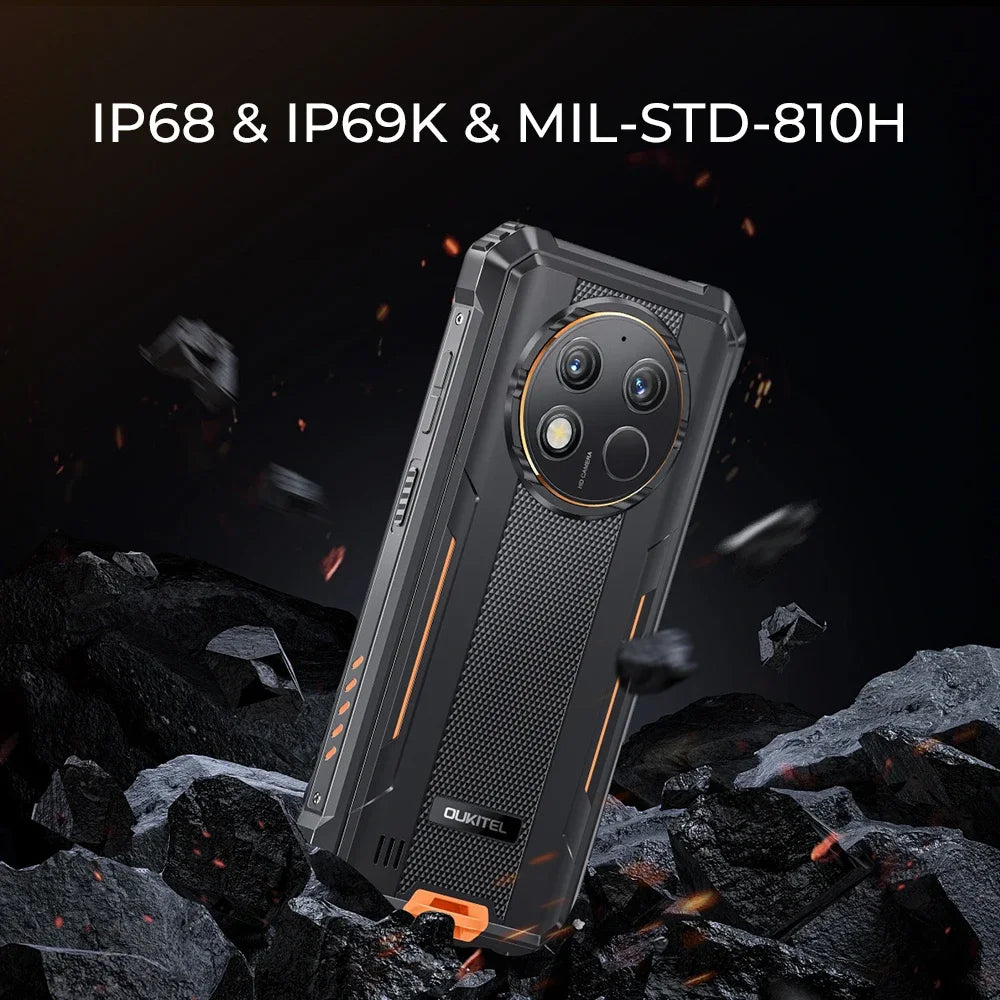New Oukitel WP28S Rugged 4G Smartphones 6.52Inch HD Octa Core 4GB+128GB Android 14 Mobile Phone 10600mAh Battery 13MP Camera NFC