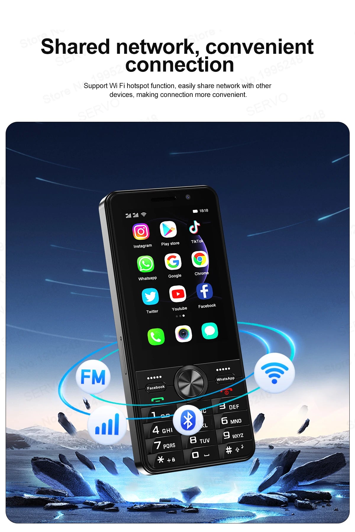 2025 New 4G Network Android Smart Phone 3.5" Screen 2 SIM Dual Camera Android 8.1 2+16GB WIFI GPS Play Store Mobile Phone Type-C