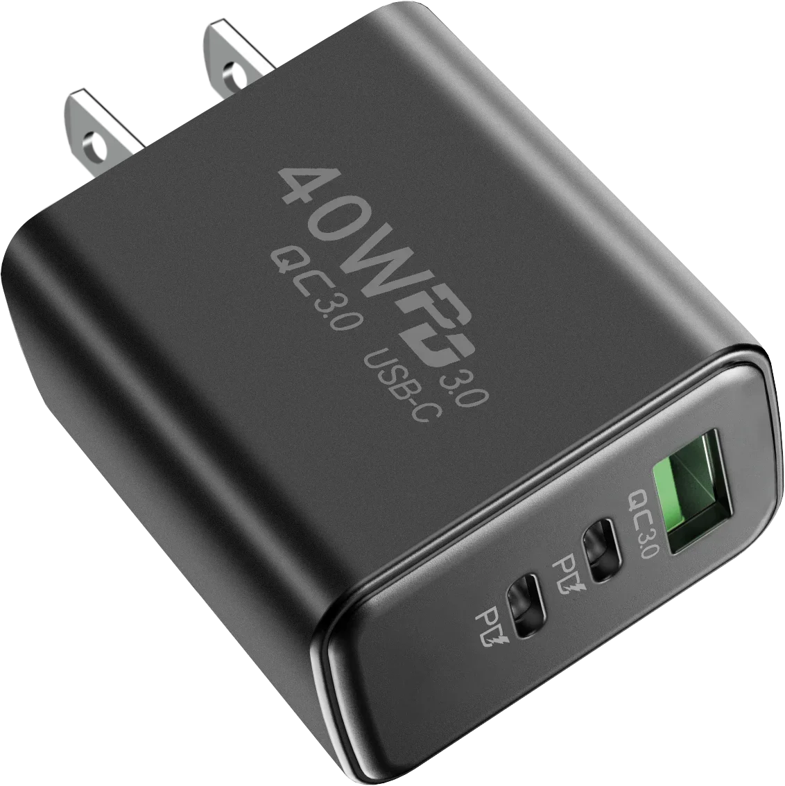 USB C Charger 40W Mobile Phone Type-C PD Fast Charging High Speed Quick Charge 3.0 Wall Adapter Multiple Ports for iPhone Xiaomi