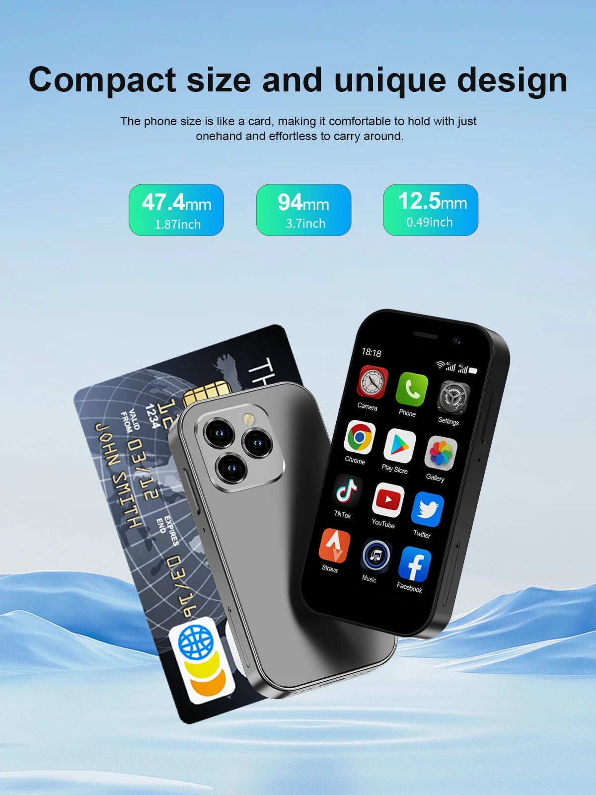 2024 New SERVO KING8000 Mini Smartphone Android 4G LTE Global GPS 3" Display 5MP Camera WIFI Small Mobile Phones 2000mAh Battery