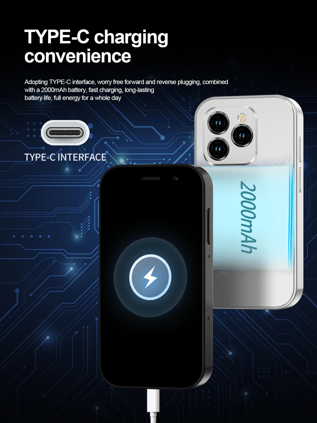 2024 New SERVO KING8000 Mini Smartphone Android 4G LTE Global GPS 3" Display 5MP Camera WIFI Small Mobile Phones 2000mAh Battery