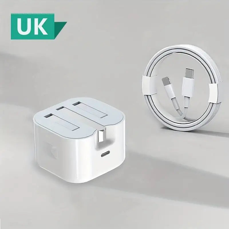 UK USB C Charger For iPhone 15 14 13 Pro QC3.0 Quick Charge PD 25W Type C Fast Charging Travel Wall Charger Power Adapter