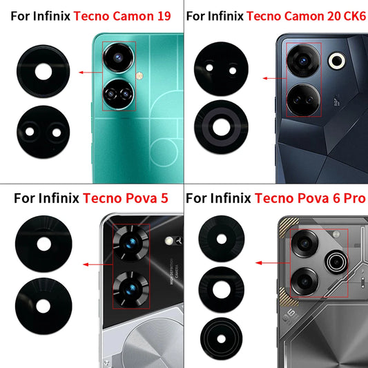 Suitable Camera Glass For Infinix Camon 19 Pro 20 CK6 Phantom X2 Pova 4 5 6 Pro Rear Back Camera glass Lens With Glue