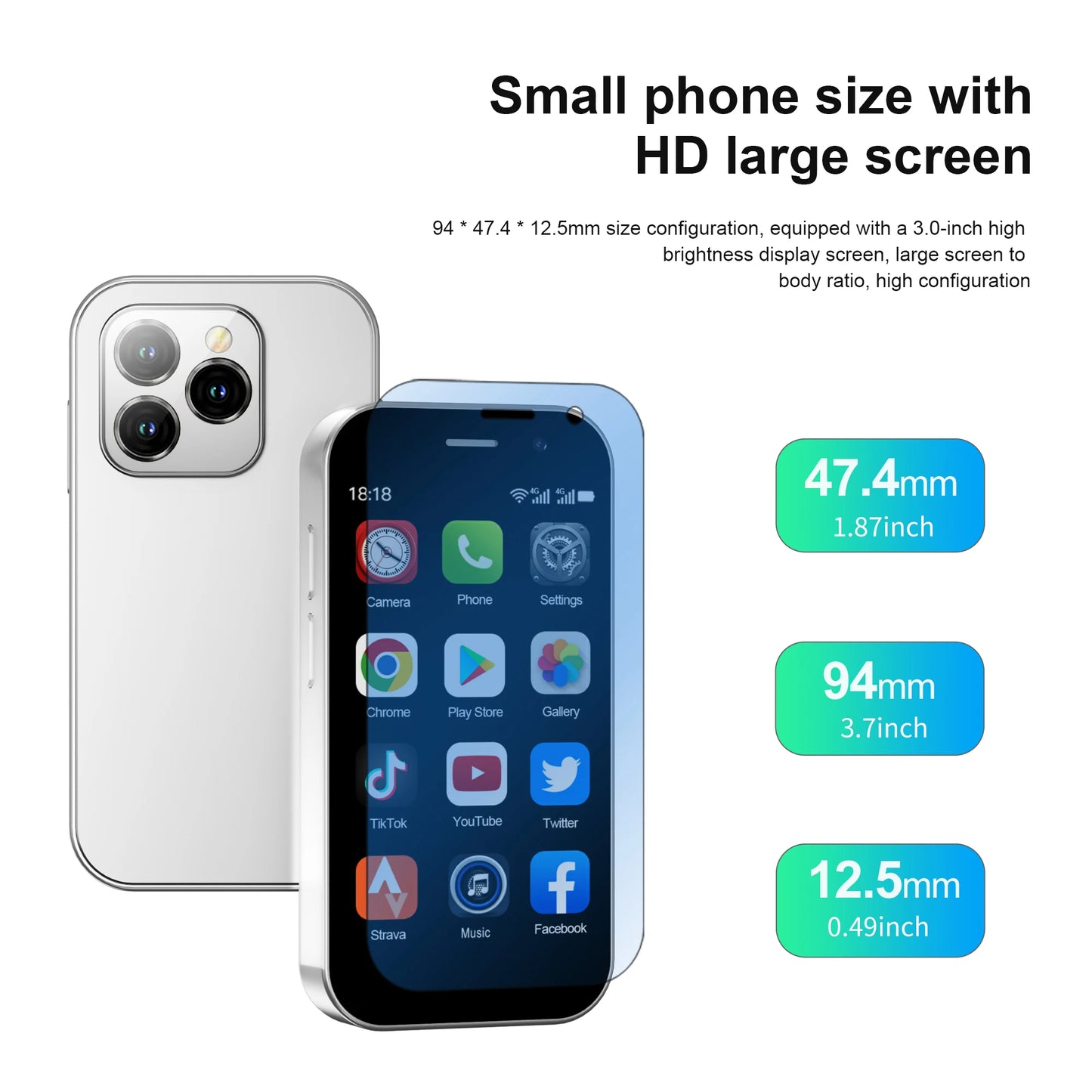 2024 New SERVO KING8000 Mini Smartphone Android 4G LTE Global GPS 3" Display 5MP Camera WIFI Small Mobile Phones 2000mAh Battery