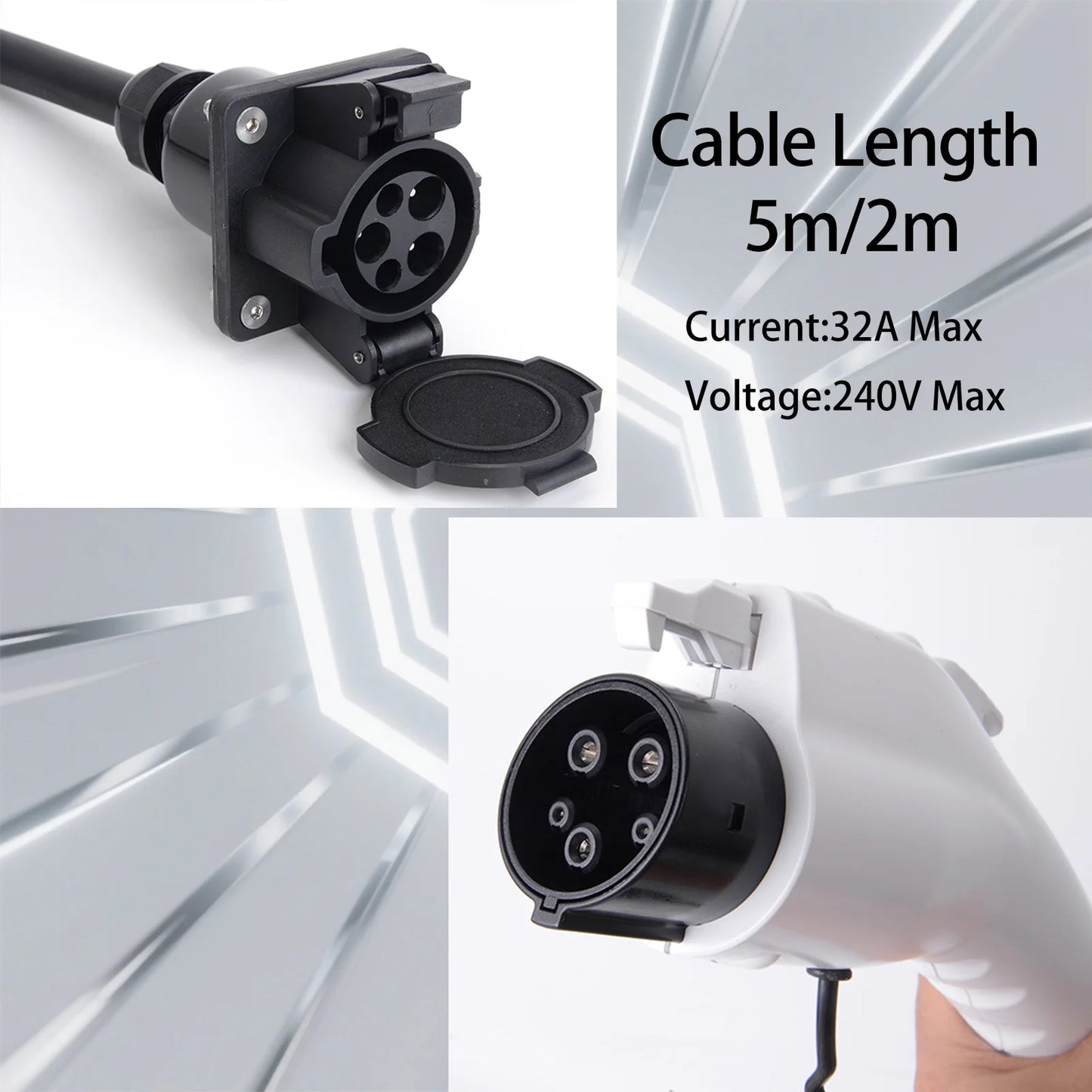 Type 1 Portable EV Chargers Extend Cable 32A 7Kw Car Electrical Devices Compatible All SAE J1772 Electric Car Chargers