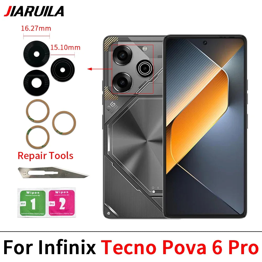 Suitable Camera Glass For Infinix Camon 19 Pro 20 CK6 Phantom X2 Pova 4 5 6 Pro Rear Back Camera glass Lens With Glue