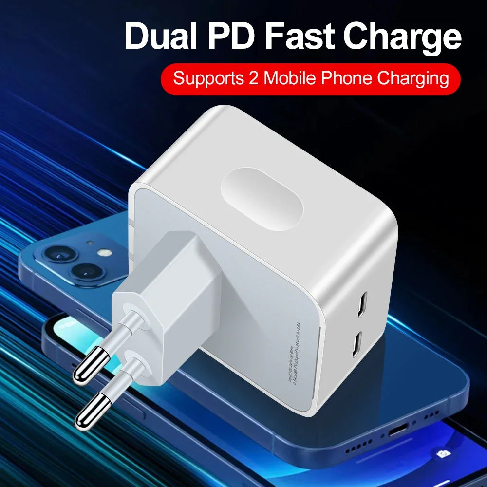 40W PD3.0 USB Type C Charger Phone Charger for iPhone 15 14 13 Xiaomi Huawei Smartphones High-Speed USB-C Fast Charging Adapter