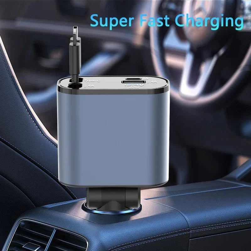 2024 Upgraded 120W Phone Charger, Dual USB Ports, Compatible with iPhone & Android, Safe and Convenient Car Accessory