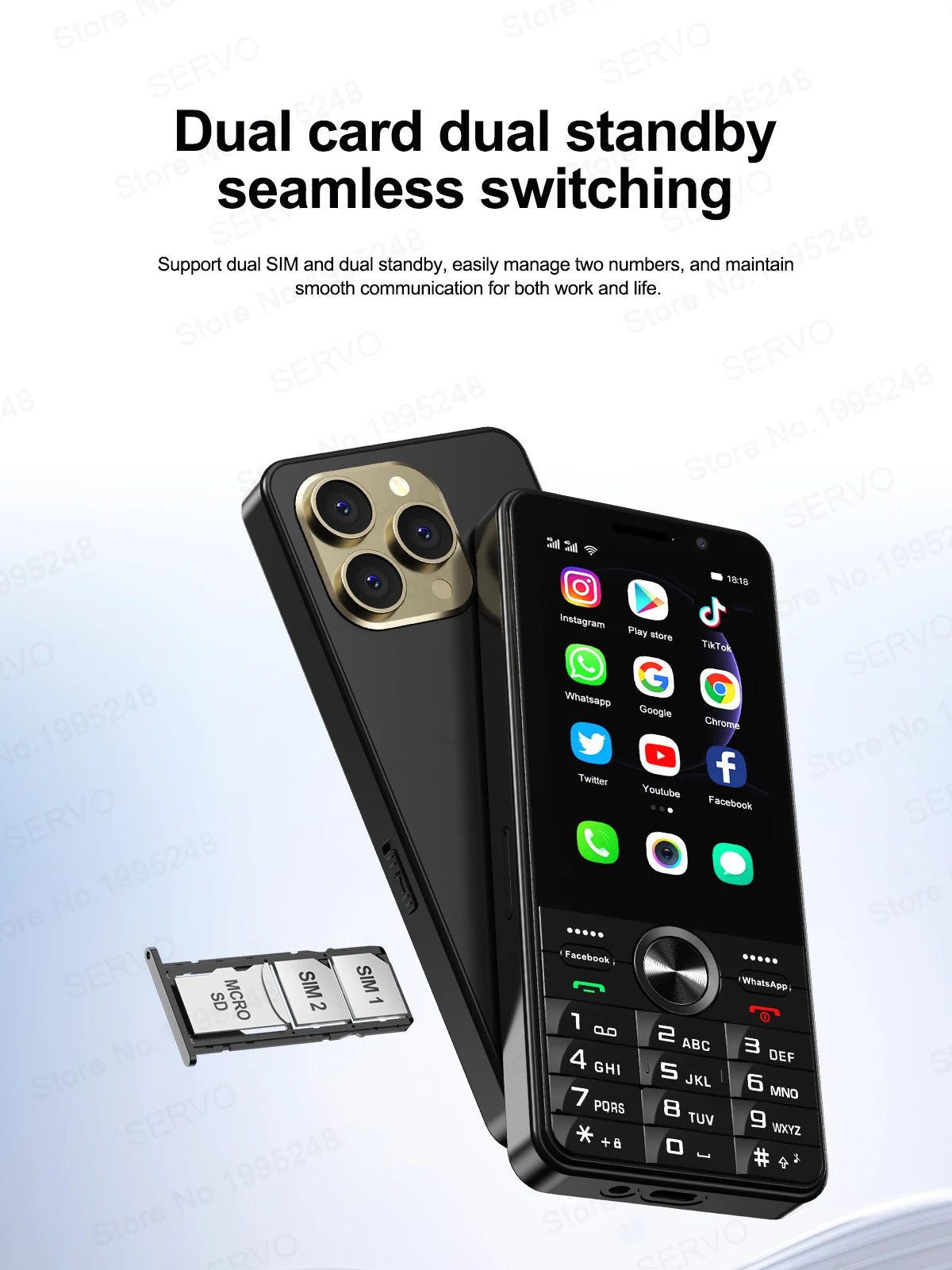 2025 New 4G Network Android Smart Phone 3.5" Screen 2 SIM Dual Camera Android 8.1 2+16GB WIFI GPS Play Store Mobile Phone Type-C