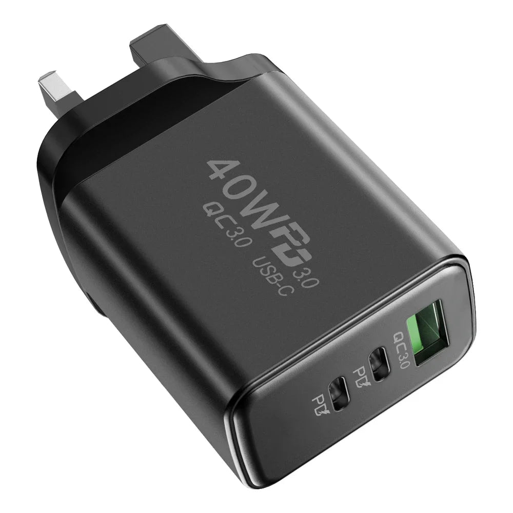 USB C Charger 40W Type-C PD Mobile Phone Fast Charging High Speed Quick Charge 3.0 Wall Charger Multiple Ports for iPhone Xiaomi