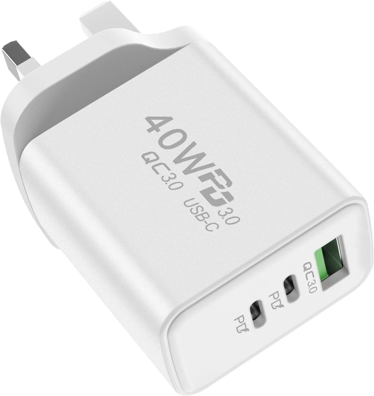 USB C Charger 40W Mobile Phone Type-C PD Fast Charging High Speed Quick Charge 3.0 Wall Adapter Multiple Ports for iPhone Xiaomi