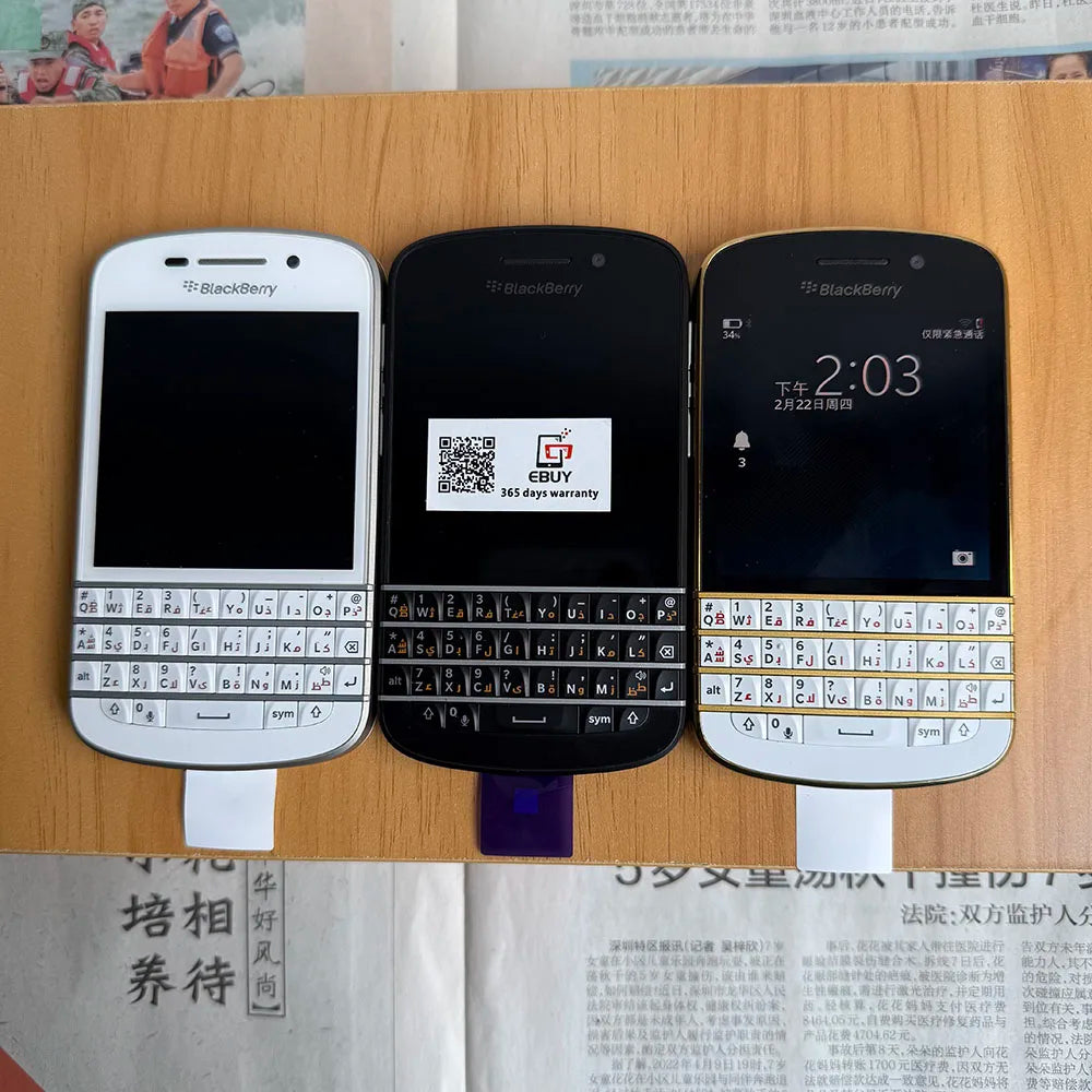 Original Blackberry Q10 4G Mobile Phone 3.1" 2GB RAM 16GB ROM 8MP English Arabic QWERTY Keyboard Dual Core Unlocked Cellphone