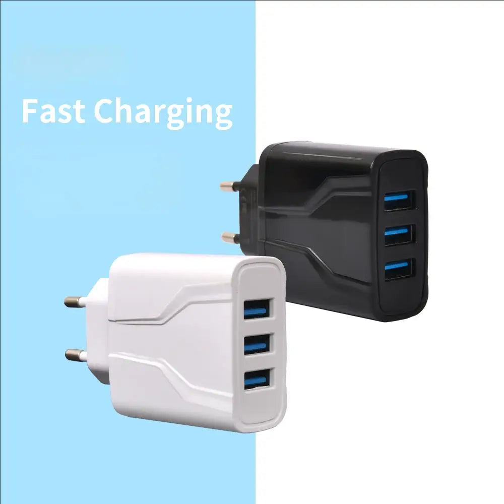 3-Port USB Charger Wall Charger, Multi USB Power Adapter for iPhone, Android Phones, Mobile Phones, Cameras and MP3