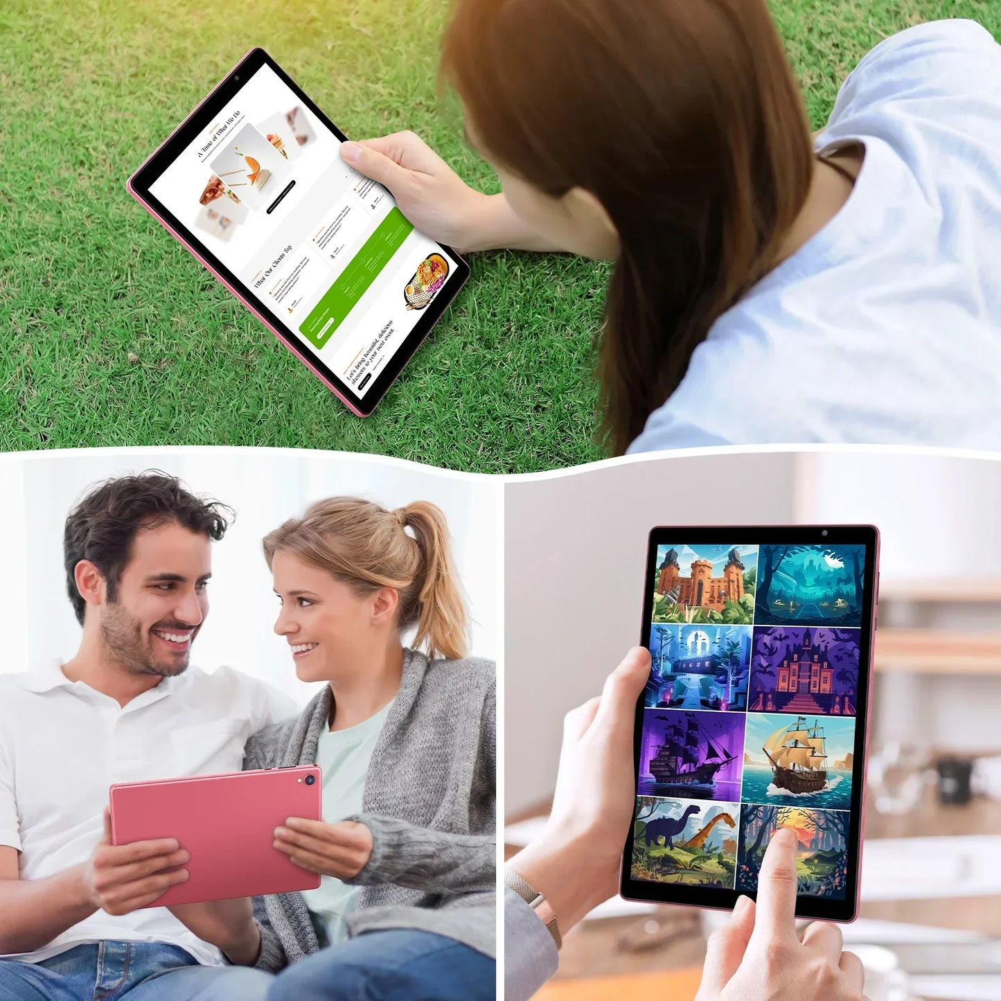 Latest Android 14 Tablet, 10-inch Tablet, Quad-core Processor, 5G WiFi, 4GB ROM + 32GB RAM, 1280*800 Resolution, 8000mAh Battery