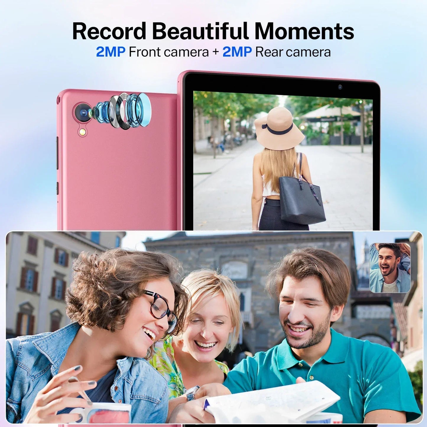 Latest Android 14 Tablet, 10-inch Tablet, Quad-core Processor, 5G WiFi, 4GB ROM + 32GB RAM, 1280*800 Resolution, 8000mAh Battery