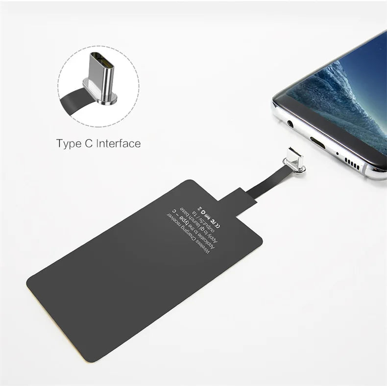 Wireless Charger Receiver Support Type C/Micro USB/8 pin Fast Wireless Charging Adapter For iPhone 7 6 5 Android Wireless Charge