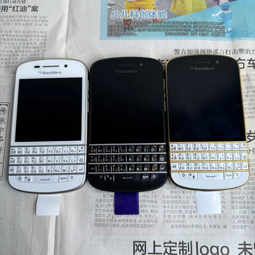 Original Blackberry Q10 4G Mobile Phone 3.1" 2GB RAM 16GB ROM 8MP English Arabic QWERTY Keyboard Dual Core Unlocked Cellphone