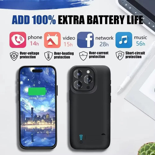 10000Mah Battery Case For iphone 16 Plus 17 Air 15 14 13 Mini 12 11 Pro Max X XS XR XS 6 6S 7 8 Battery Charger Case Power Bank