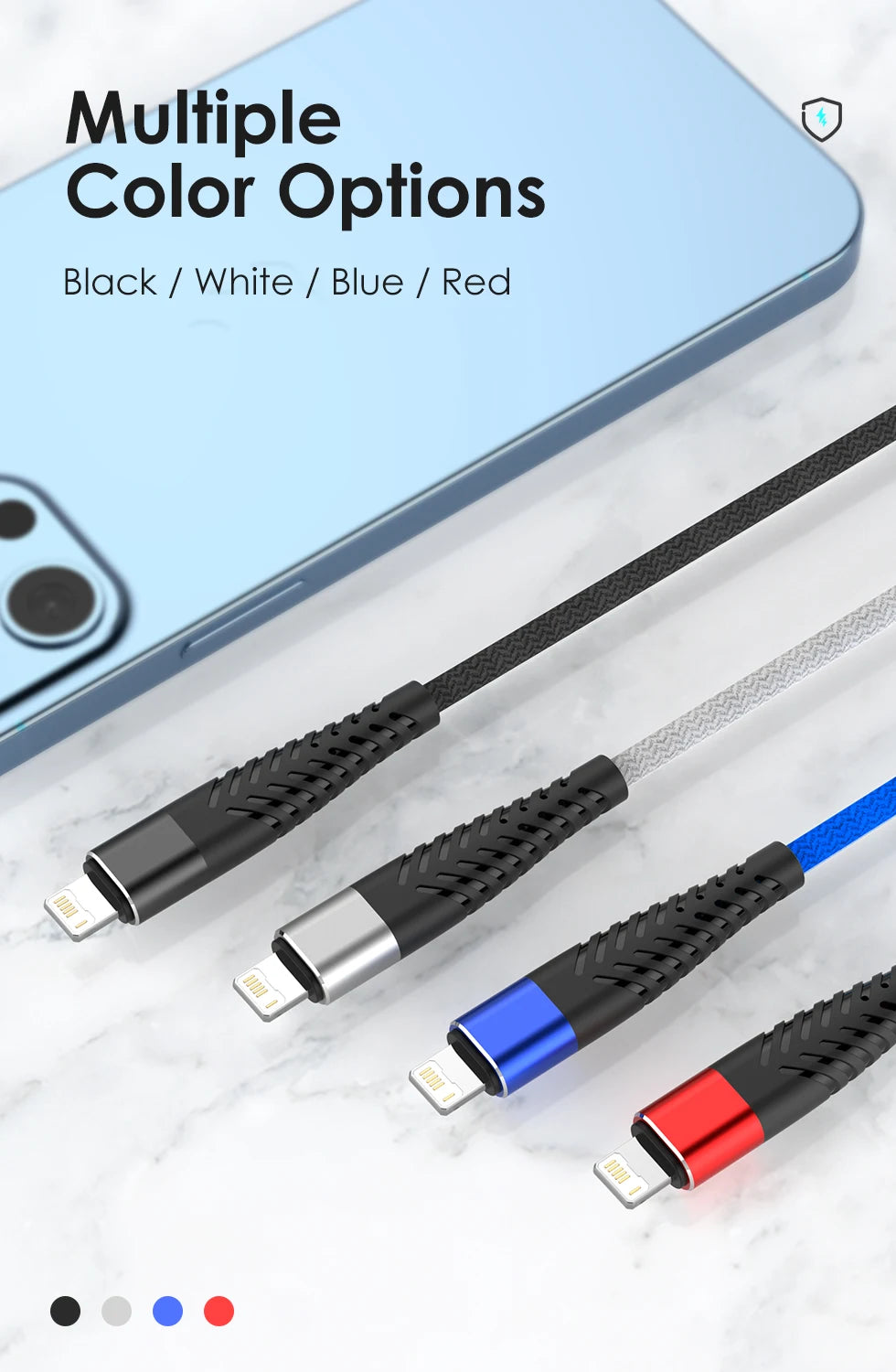 USB Cable For iPhone 14 13 12 11 Pro Max 6 6s 7 8 Plus XS X XR SE iPad 3A Fast Charging Phone Data Sync Wire Cord 0.25M 1M 2M 3M