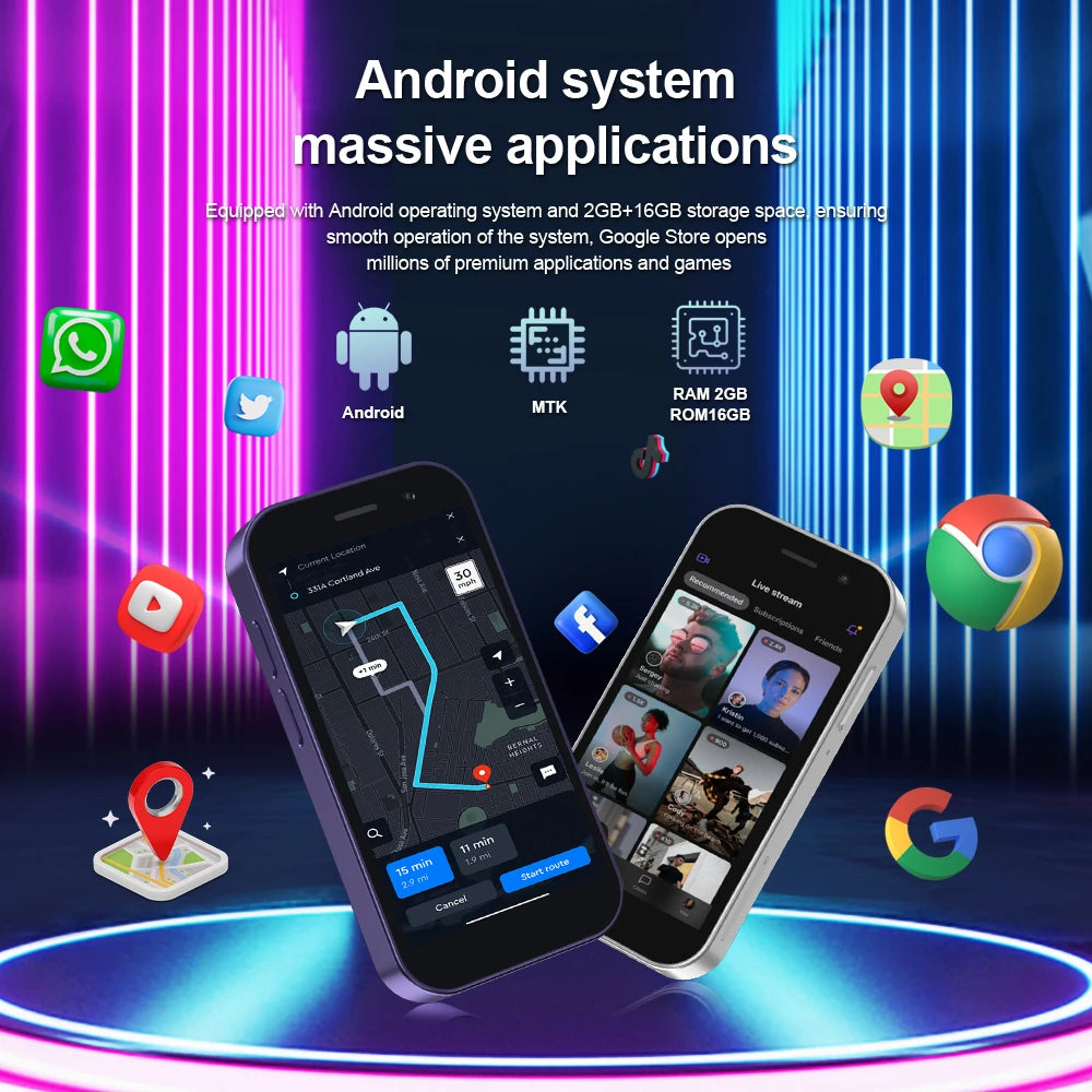 2024 New SERVO KING8000 Mini Smartphone Android 4G LTE Global GPS 3" Display 5MP Camera WIFI Small Mobile Phones 2000mAh Battery