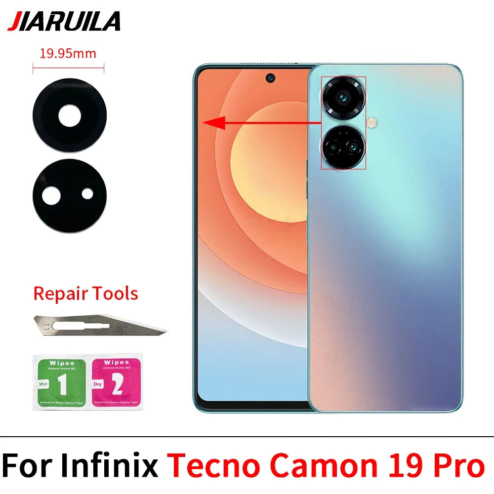 Suitable Camera Glass For Infinix Camon 19 Pro 20 CK6 Phantom X2 Pova 4 5 6 Pro Rear Back Camera glass Lens With Glue