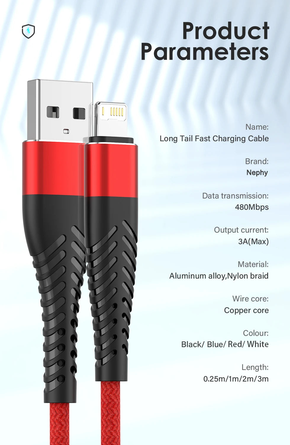 USB Cable For iPhone 14 13 12 11 Pro Max 6 6s 7 8 Plus XS X XR SE iPad 3A Fast Charging Phone Data Sync Wire Cord 0.25M 1M 2M 3M
