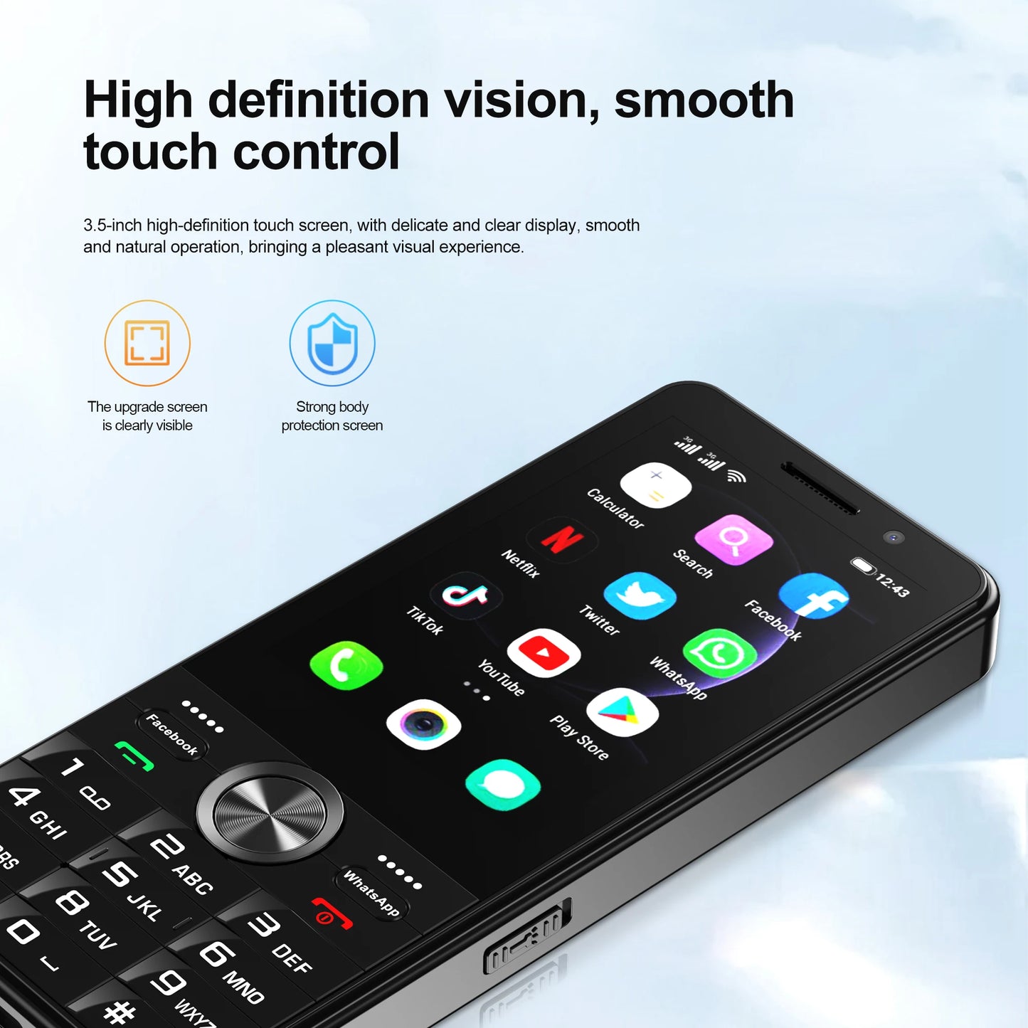 2025 New 4G Network Android Smart Phone 3.5" Screen 2 SIM Dual Camera Android 8.1 2+16GB WIFI GPS Play Store Mobile Phone Type-C