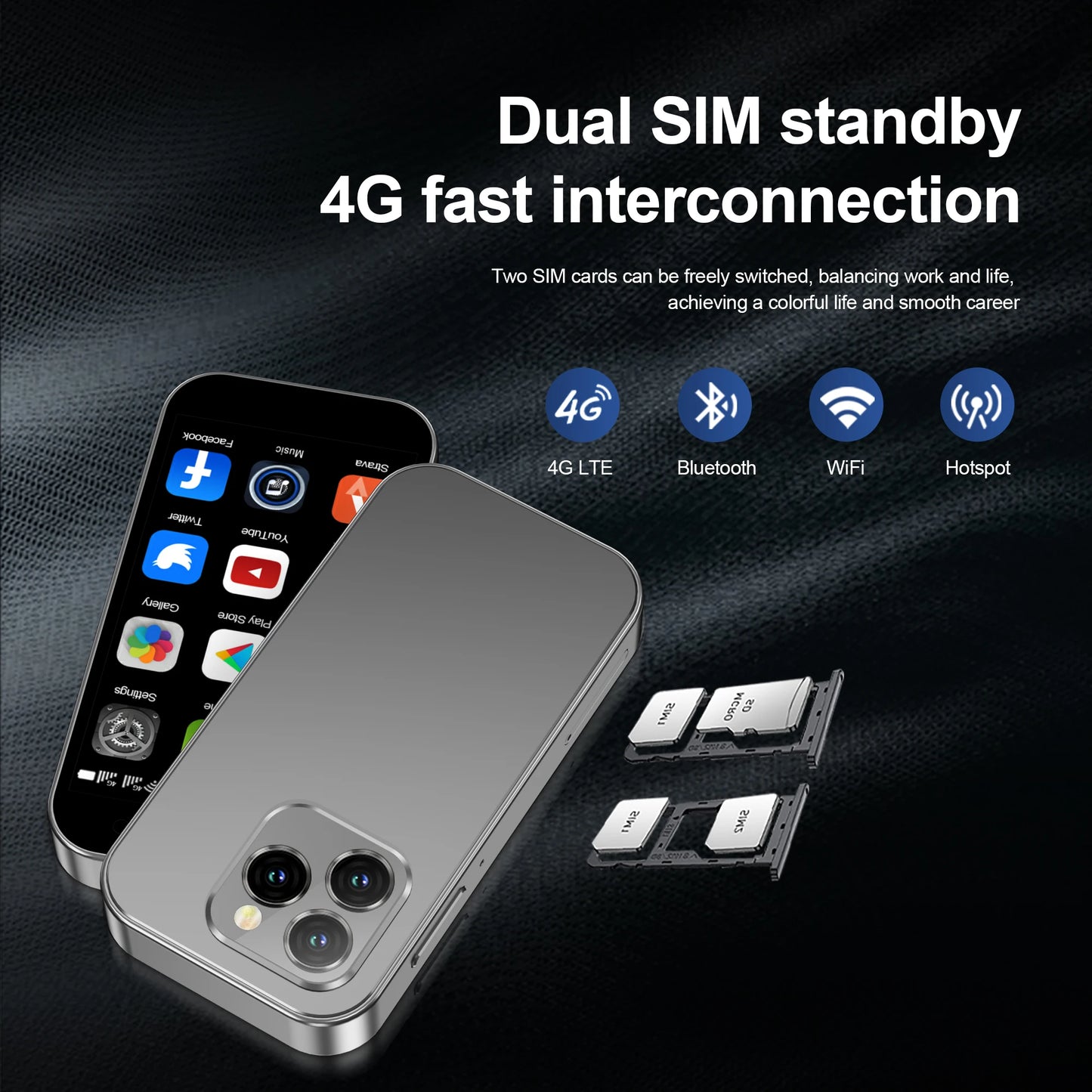 2024 New SERVO KING8000 Mini Smartphone Android 4G LTE Global GPS 3" Display 5MP Camera WIFI Small Mobile Phones 2000mAh Battery